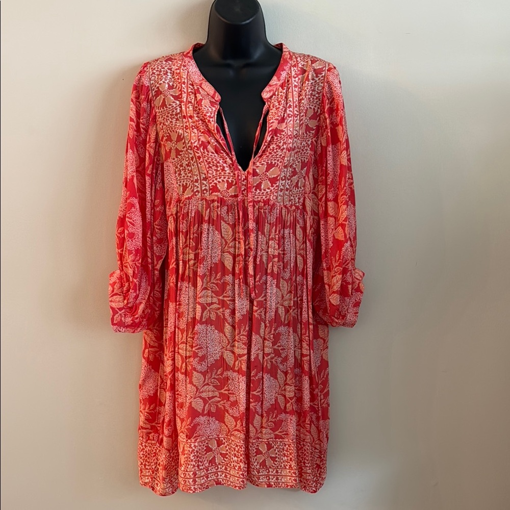 Elan Coral Pink Floral Mini Dress